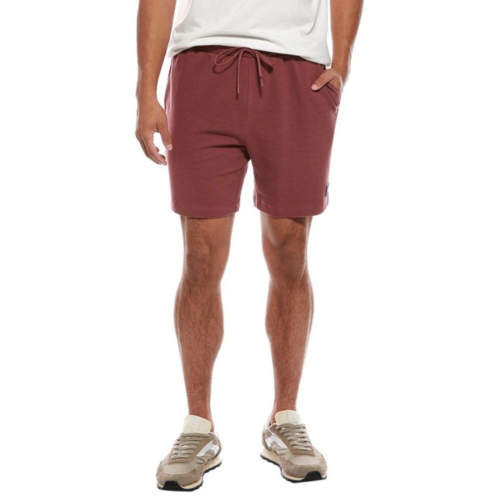 Vintage Summer Mens  Performance Tech Fleece Short, Red